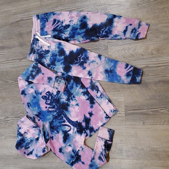 Justice Matching Tie Dye Set Hooded Sweatshirt with Joggers Size Small 7… - Picture 1 of 10